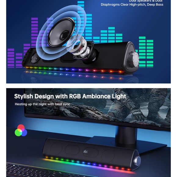 Computer Speakers, Bluetooth Desktop Speakers - Picture 6 of 9